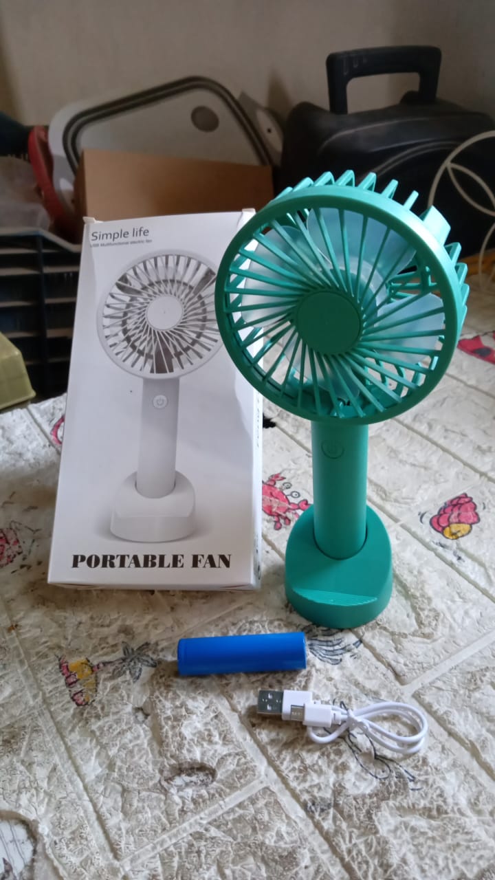 Portable Handheld Fan With 3 Speeds Battery Operated Fan Rechargeable Multi Colors As Base Phone Holder Fan (Battery Included) Your Brand