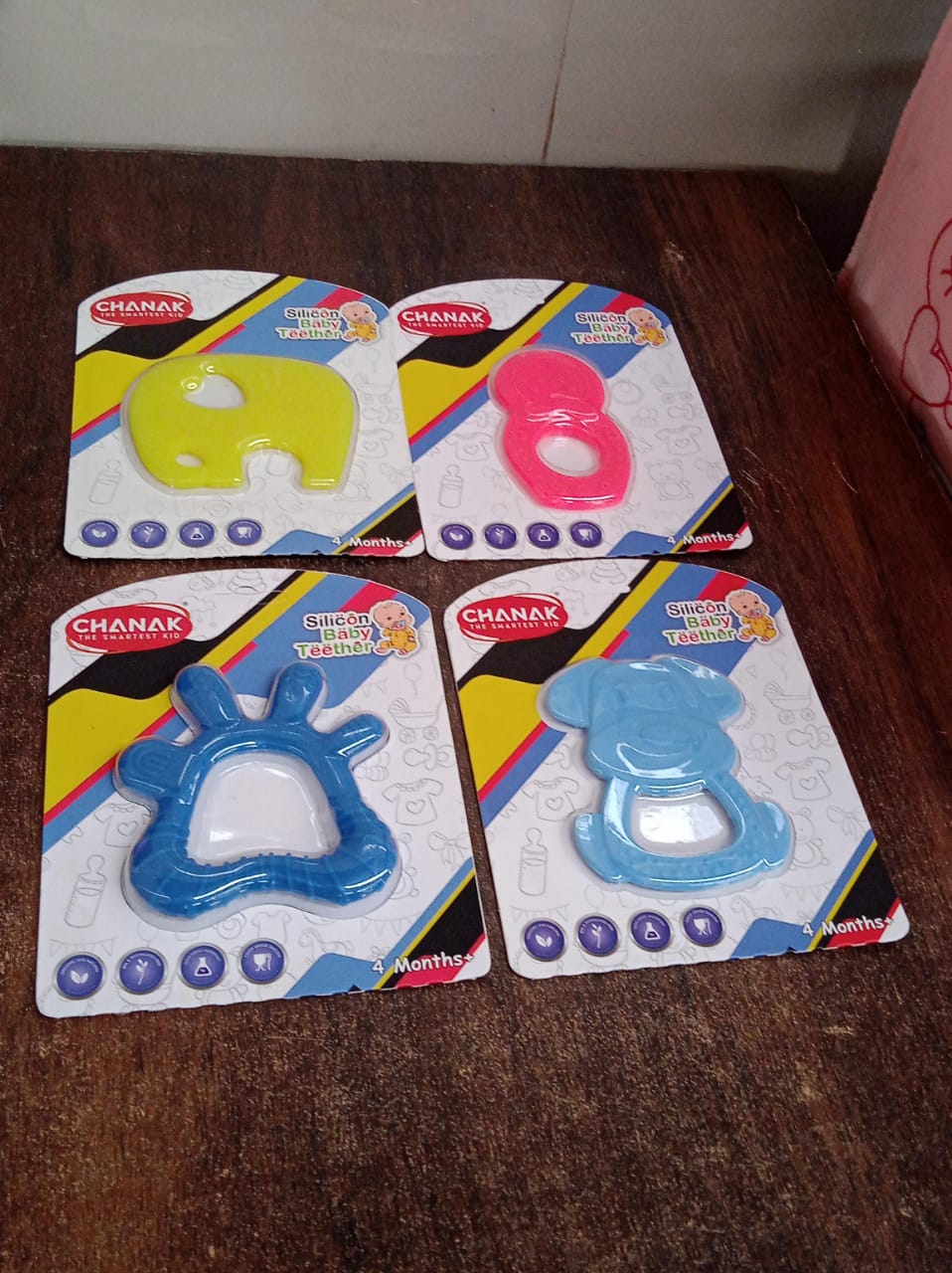 Silicone Baby Teether Pack of 1 (Mix Design & Color) Your Brand