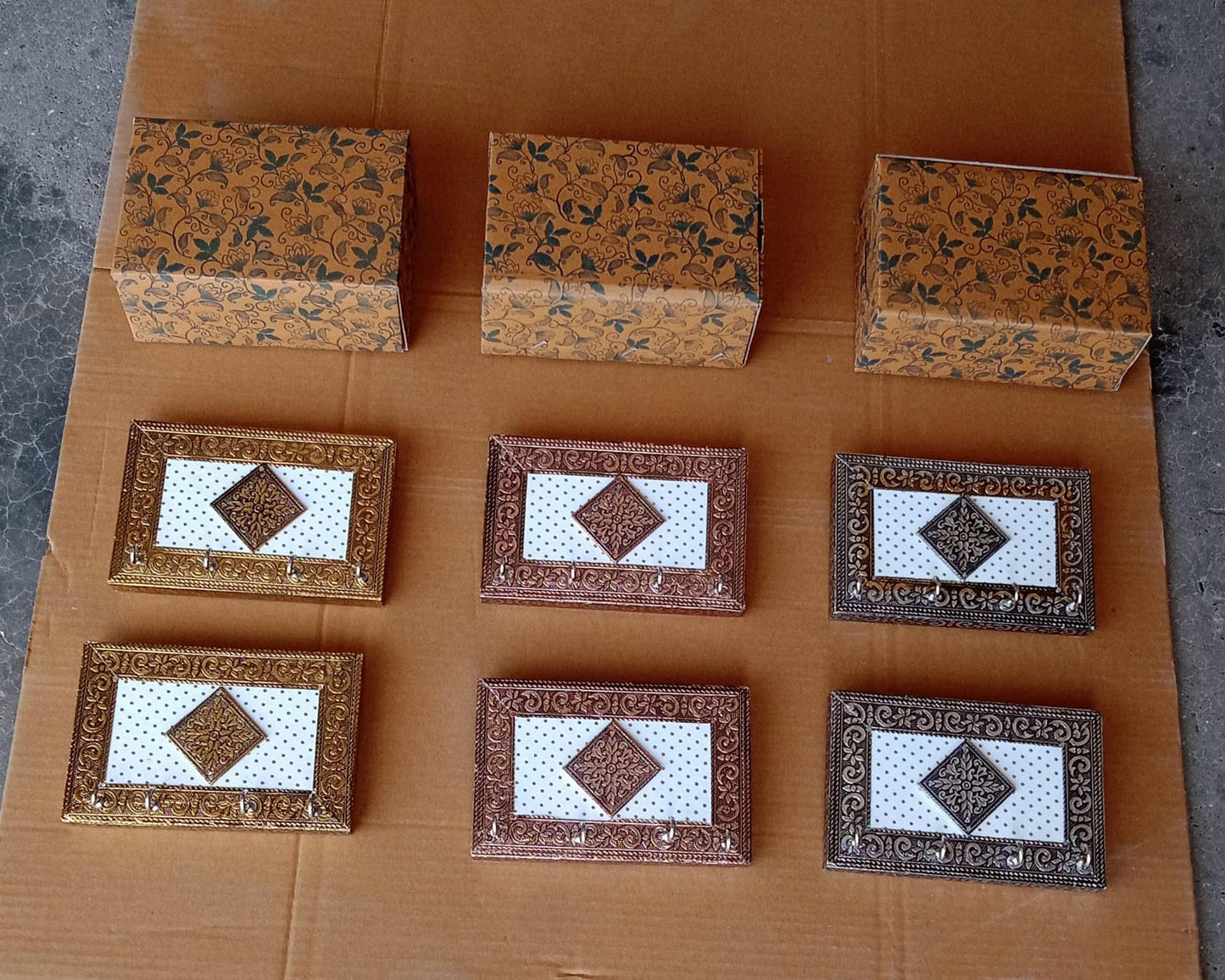 Handicraft Meenakari Wooden keyholder | Wall Hanging Key Holder Style for Your Home Decor & Gift Keys Stand for Entryway, Kitchen, Office, Bedroom Decorative Keys Organizer keyholder (2 Pc Set) Your Brand