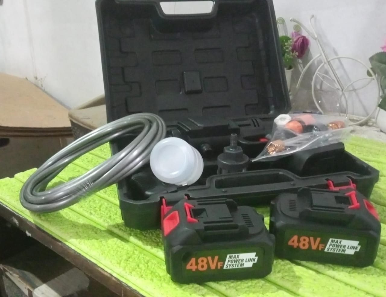 Double Battery 48V Rechargeable Electric, Car Washer Gun (1 Set) Your Brand