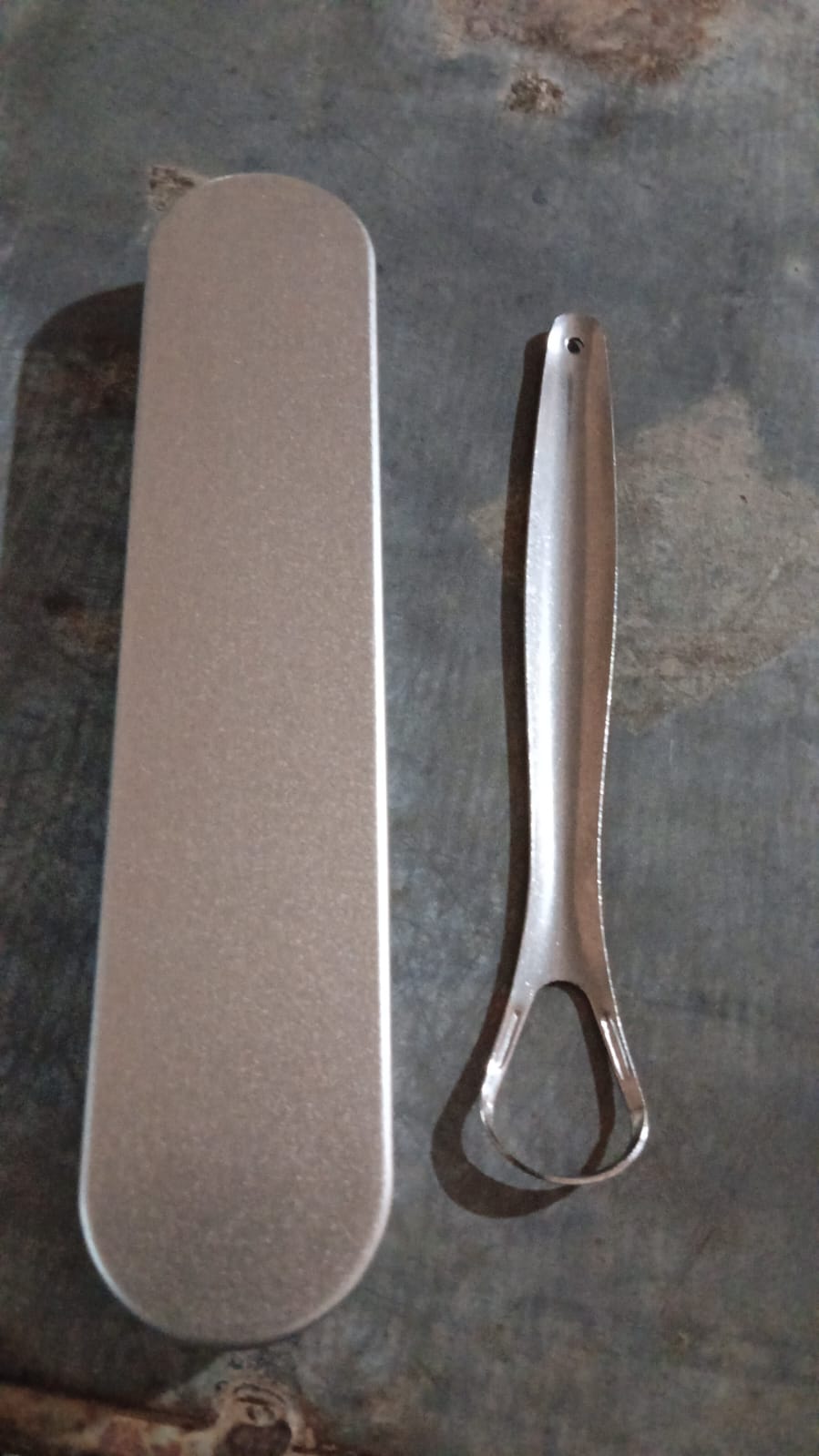 Stainless Steel Tongue Scraper Tongue Cleaners (1Pc With Metal Case) Your Brand
