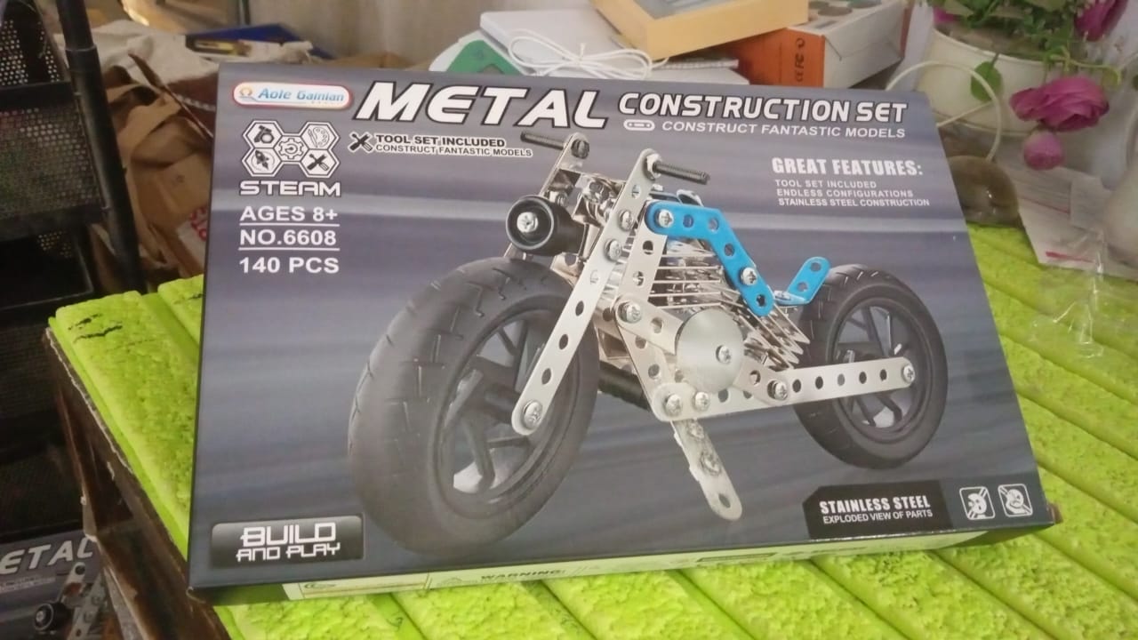 Metal Bike Creative Mechanical Construction Engineering Kit 140 Part of Bike Tool / 1 Set 】 Your Brand