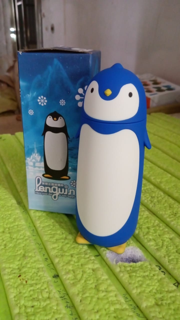 Penguin Water Bottle Penguin Cartoon Water Bottle Funny Travel Mug Insulated, Inner glass Vacuum Water Bottle Your Brand