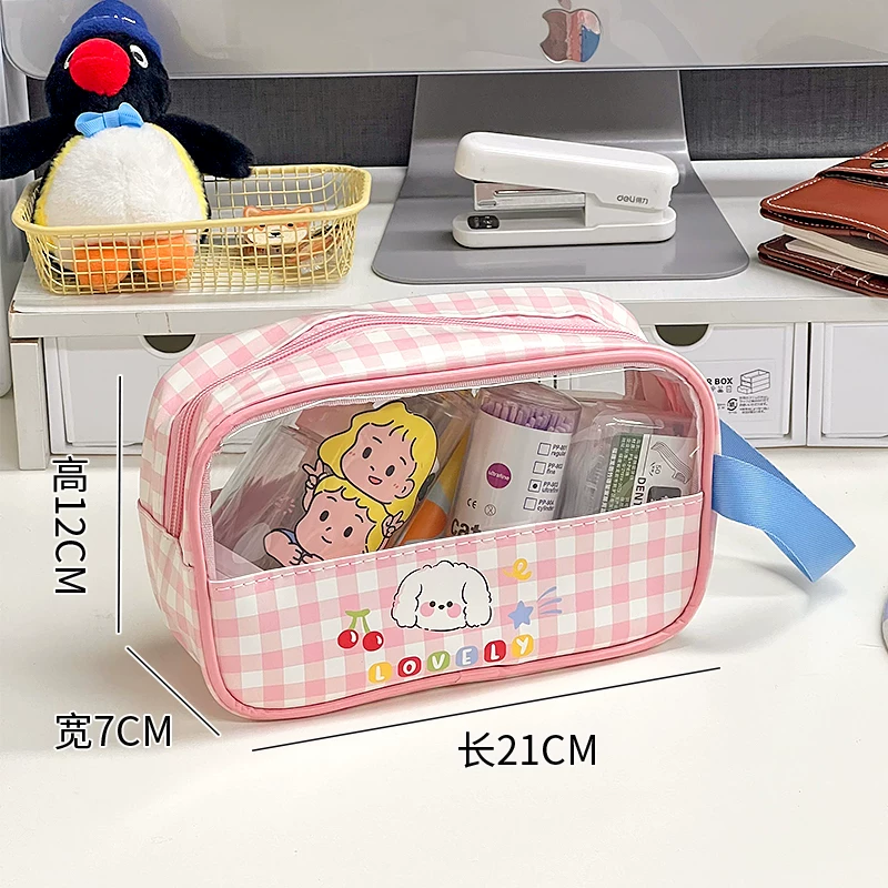 Cute Transparent Travel Cosmetic Pouch (Random Shade)
