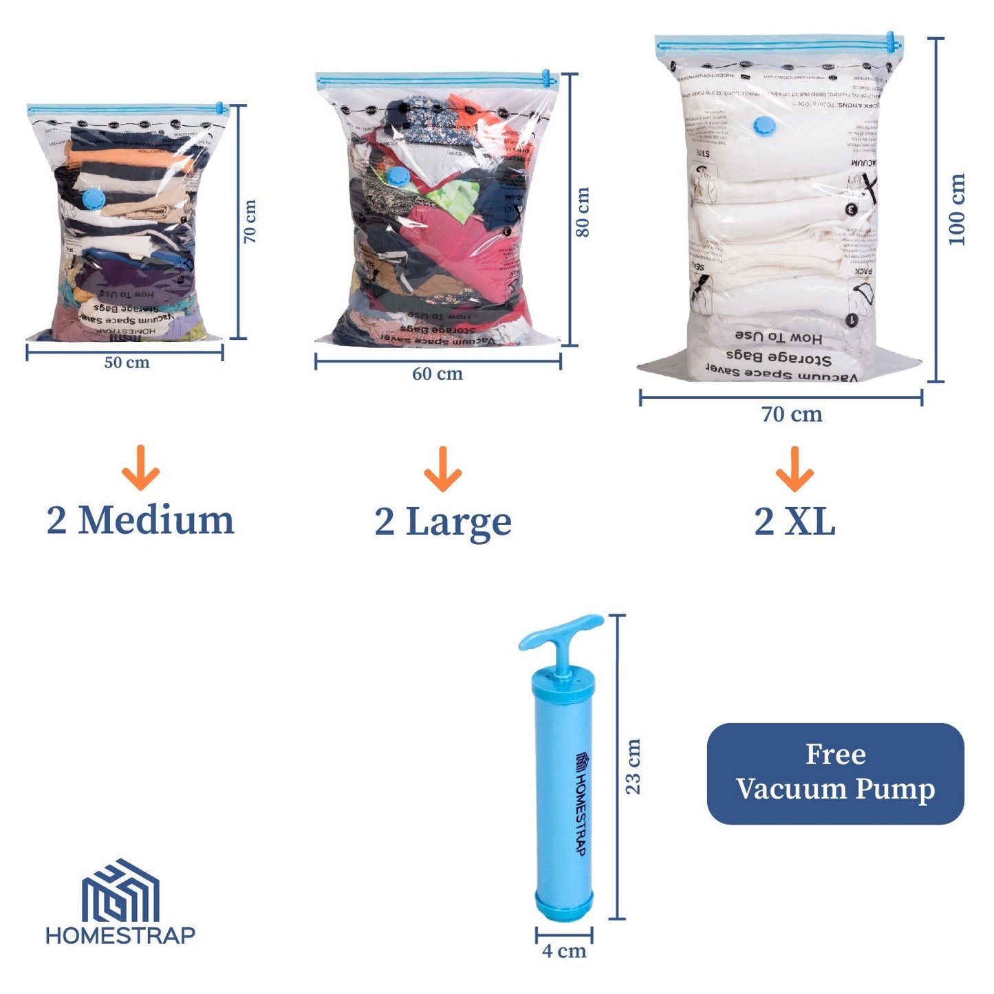 Vacuum Bag | Space Saver Compression Bags with Free Vacuum Pump shopbyte