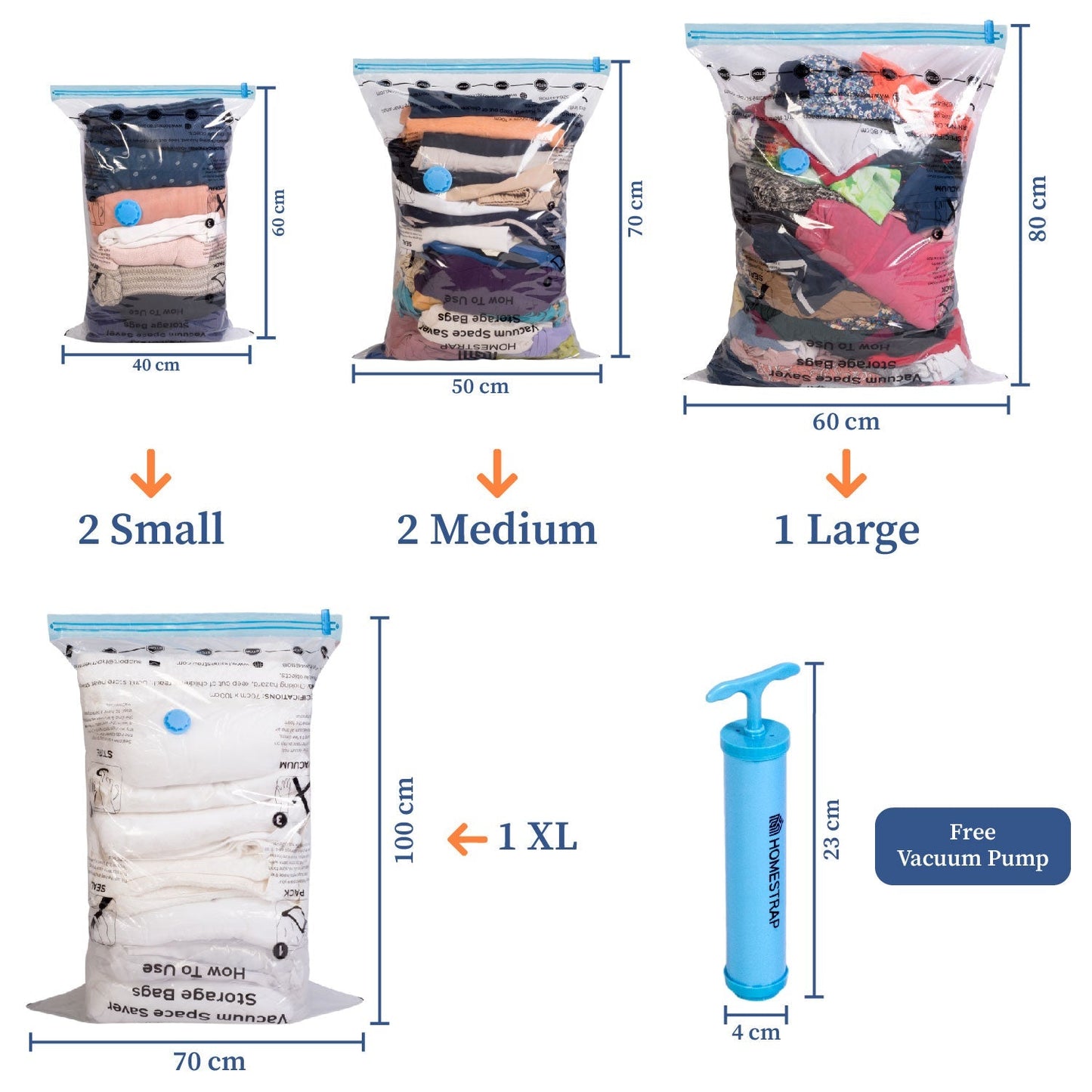 Vacuum Bag | Space Saver Compression Bags with Free Vacuum Pump shopbyte