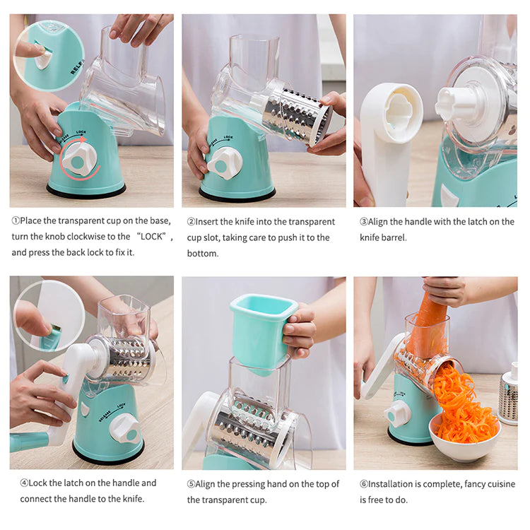 4 in 1 Rotary Drum Vegetable Slicer shopbyte