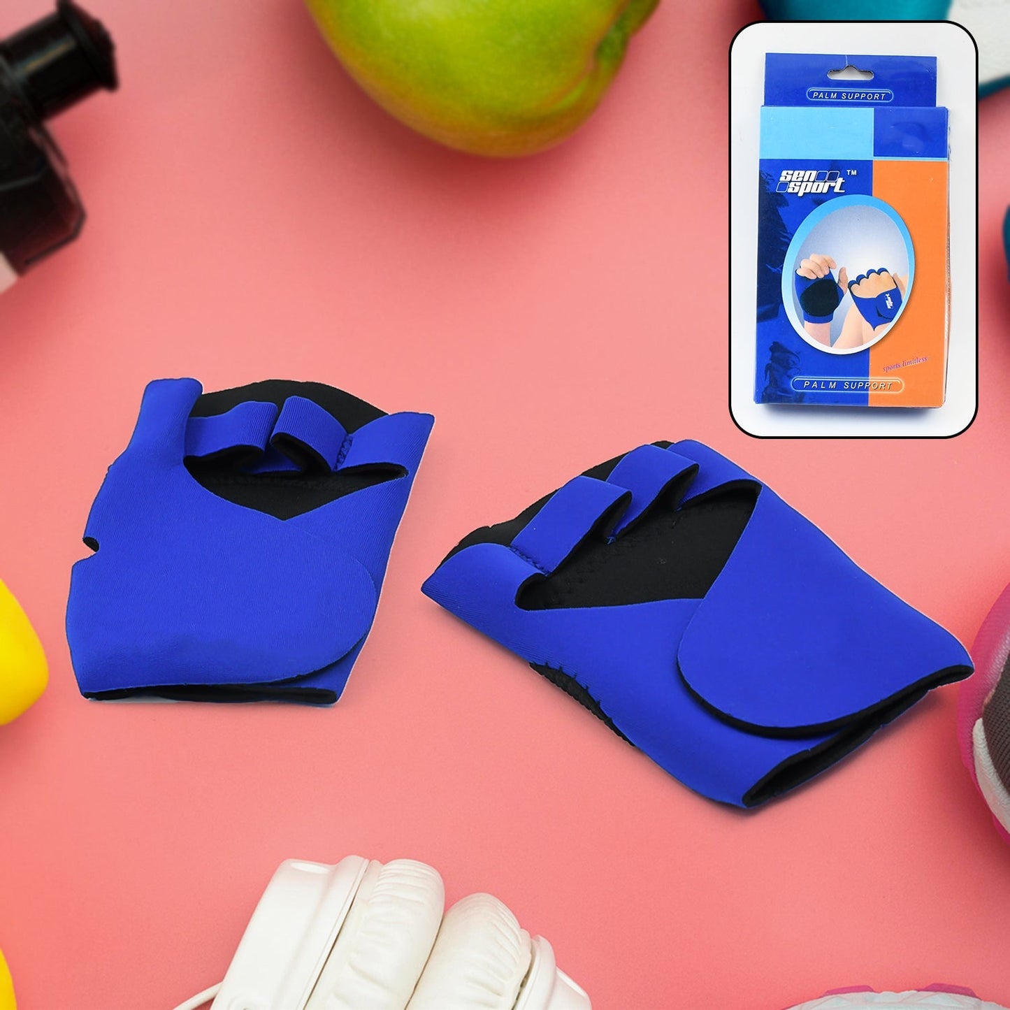 Palm Support Gloves Half Finger Gym Exercise Training Gloves Outdoor (1 Pair / With Color Box) Your Brand