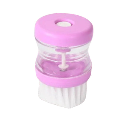 Plastic Wash Basin Brush Cleaner with Liquid Soap Dispenser (Multicolour)