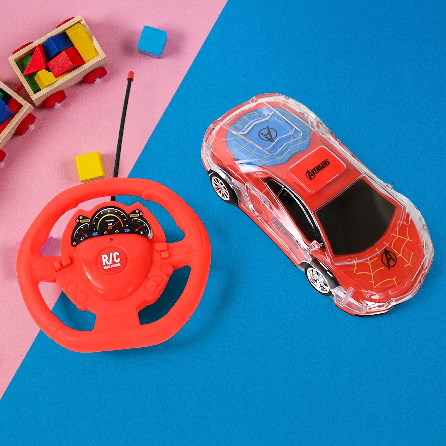 Plastic Remote Control Car, Remote Control Racing car with Two Function Backward and Forward. Handle Design Remote. Best Birthday Gift, Birthday Return Gift with Rechargeable Battery For Car Your Brand