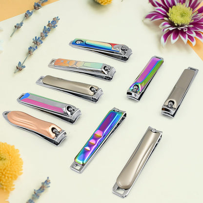 Stainless Steel Folding Portable Large Nail Clippers with Nail File (1 Pc / Mix Design) Your Brand