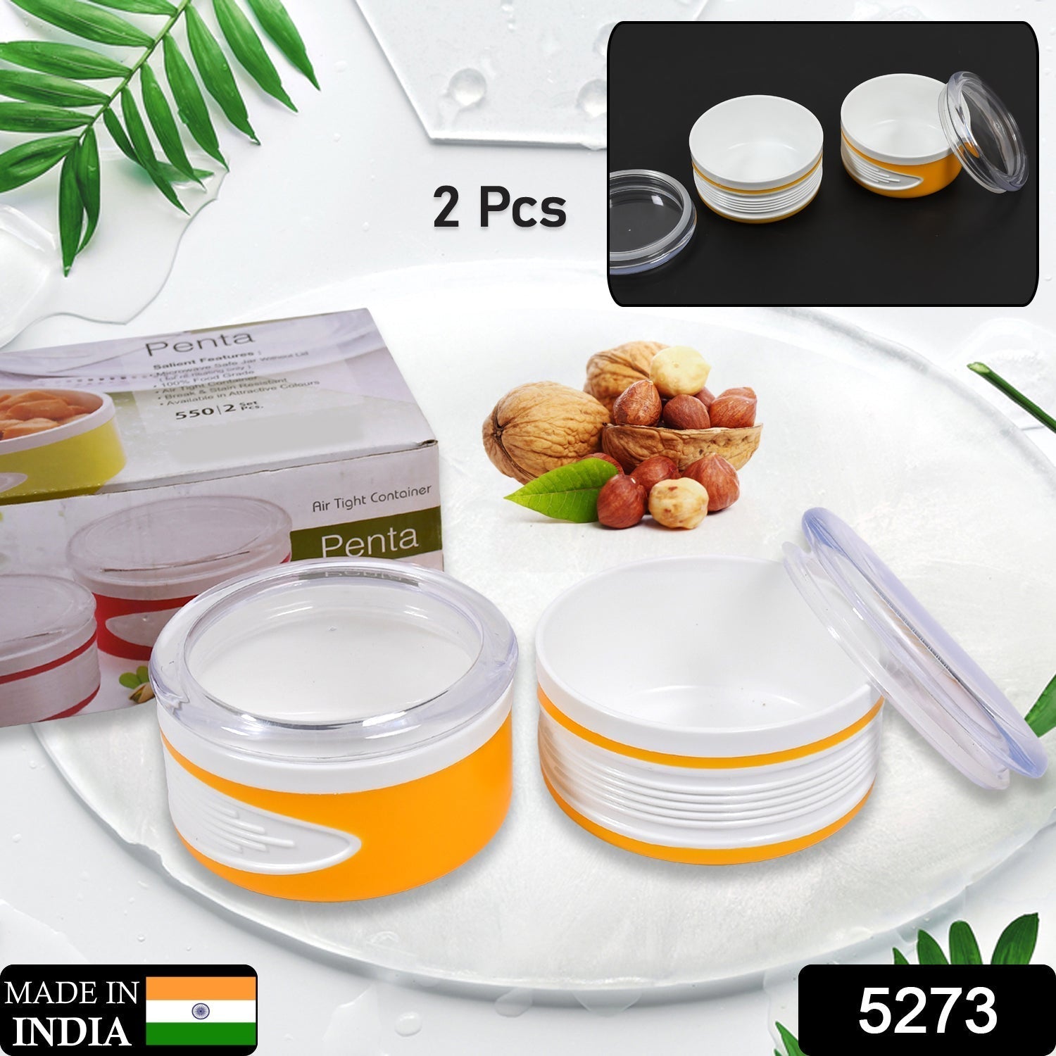 Airtight Plastic Storage Container Set (2 pieces, 550ml) Your Brand