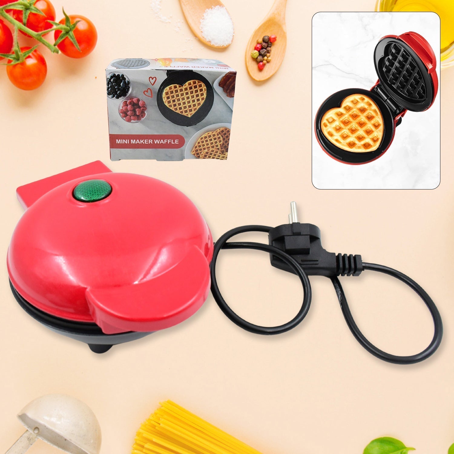 Mini Waffle Maker Machine Waffle Iron Home Appliances Kitchen Gift Easy To Clean, On-Stick Surfaces, Perfect Breakfast, Dessert, Sandwich, Cakes, Other Snacks Machine Your Brand