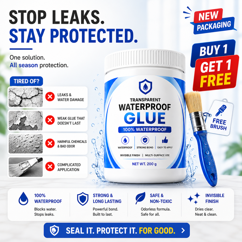 Transparent Waterproof Glue (Pack Of 2) + FREE BRUSH Dropdash