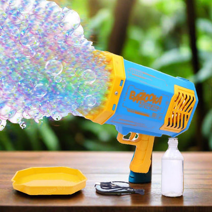 69 Holes Big Rechargeable Powerful Machine Bubble Gun Toys for Kids Adults, Bubble Makers, Big Rocket Boom Bubble Blower Best Gifts Your Brand