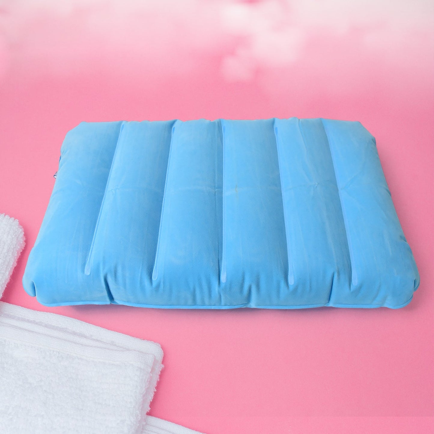 Inflatable Camping Pillows, Travelling Air Pillow Soft Comfortable Air Inflatable Travel Pillow  (48×30 Cm / 1 pc) Your Brand