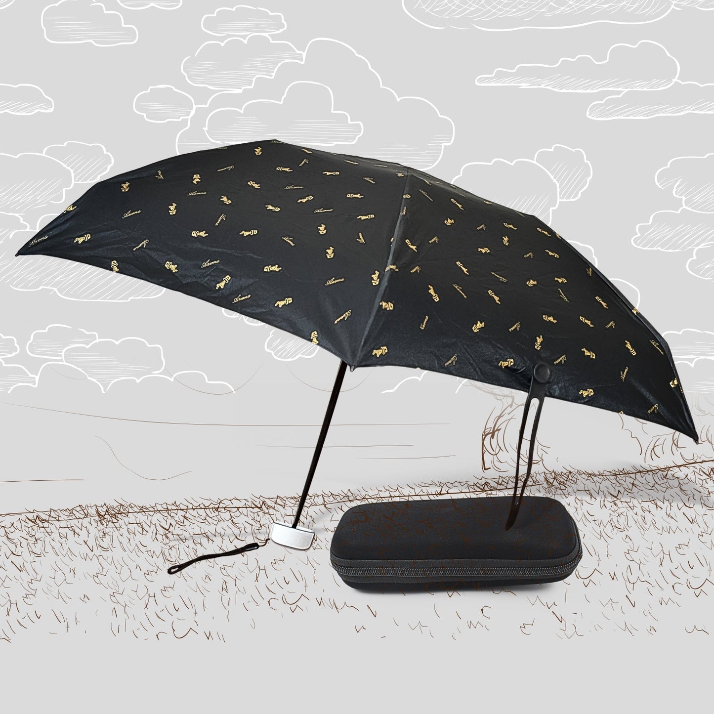3-Fold Umbrella Summer Sun and Rain Protection Foldable Cute Umbrella || UV Protection Rain Sun Umbrella || Travel Accessories || Umbrella for Children, Girls, and Boys (1 Pc / With Zip Case)  Your Brand