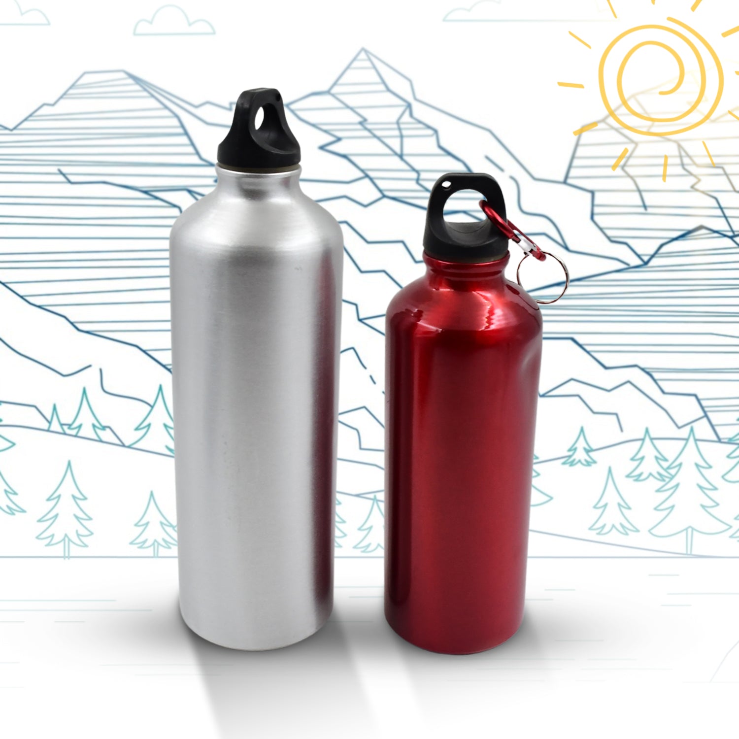 Aluminum Durable Sports Water Bottle (1 Pc / Mix Size & Color) Your Brand
