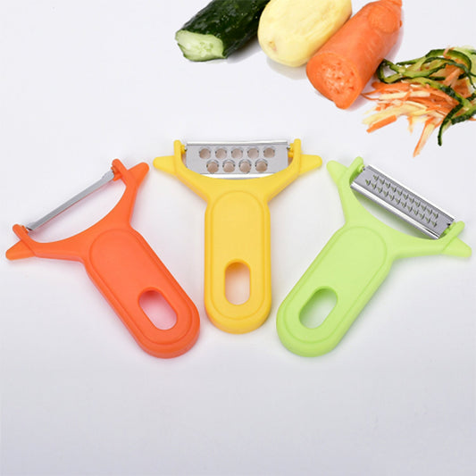 Peeler Slicers Shredders for Fruits and Vegetables, Cutter, Grater Kitchen Helper, Potato Fruits Peeler, Stainless Steel Sharp Blade with Non-Slip Handle (3 Pcs Set) Your Brand