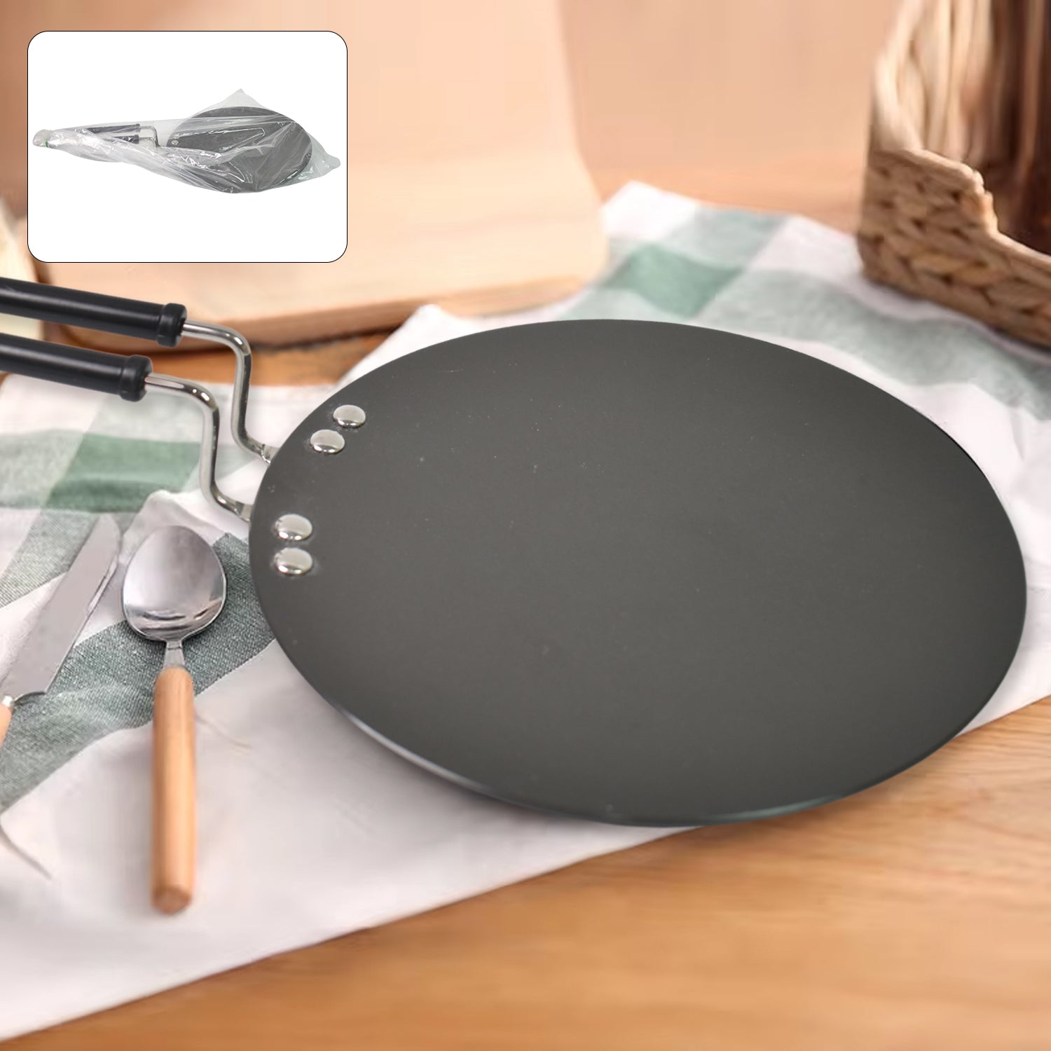 Multi Purpose Aluminium Roti Tawa (9 Inch) Your Brand