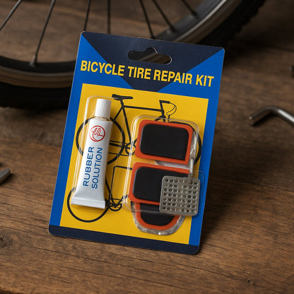 Bicycle Tire Repair Kit – Portable Puncture Repair Set with Adhesive (1 Set / Mix Design)