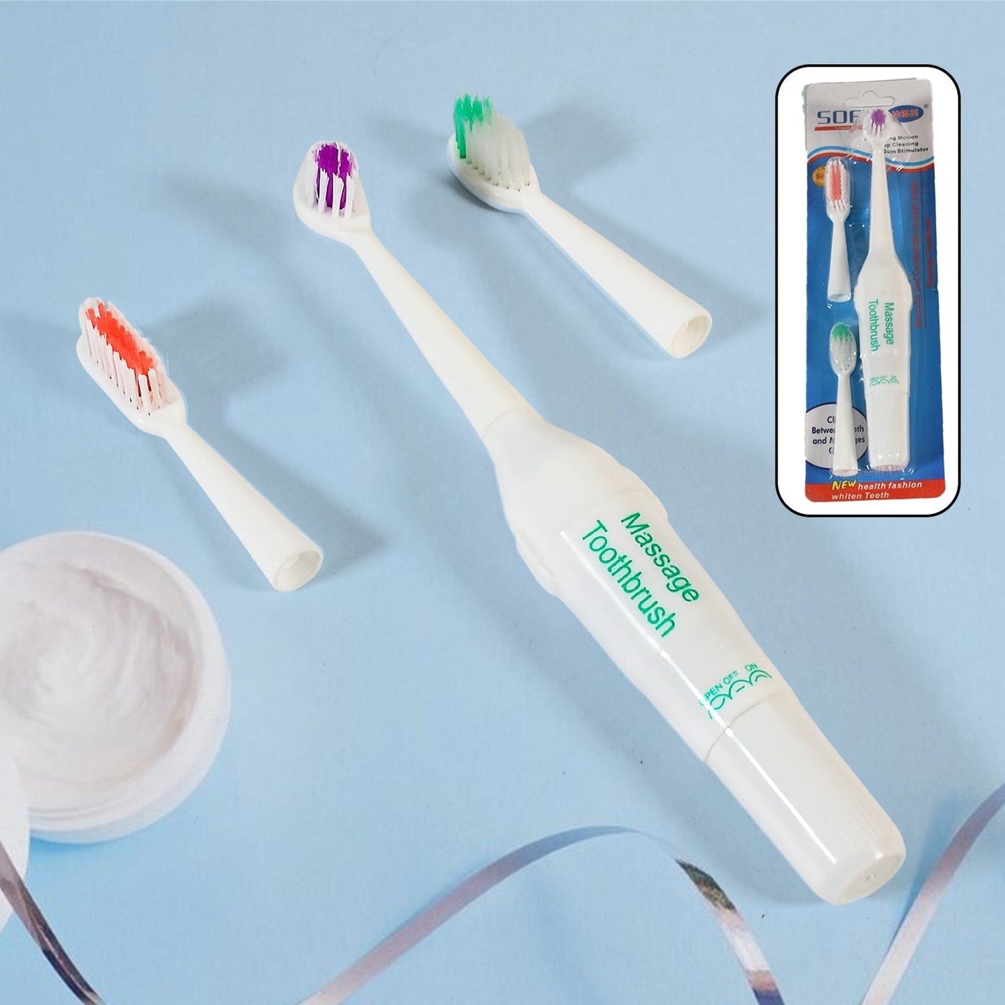 ELECTRIC TOOTHBRUSH FOR ADULTS AND TEENS, ELECTRIC TOOTHBRUSH BATTERY OPERATED DEEP CLEANSING TOOTHBRUSH (Battery Not included) Your Brand