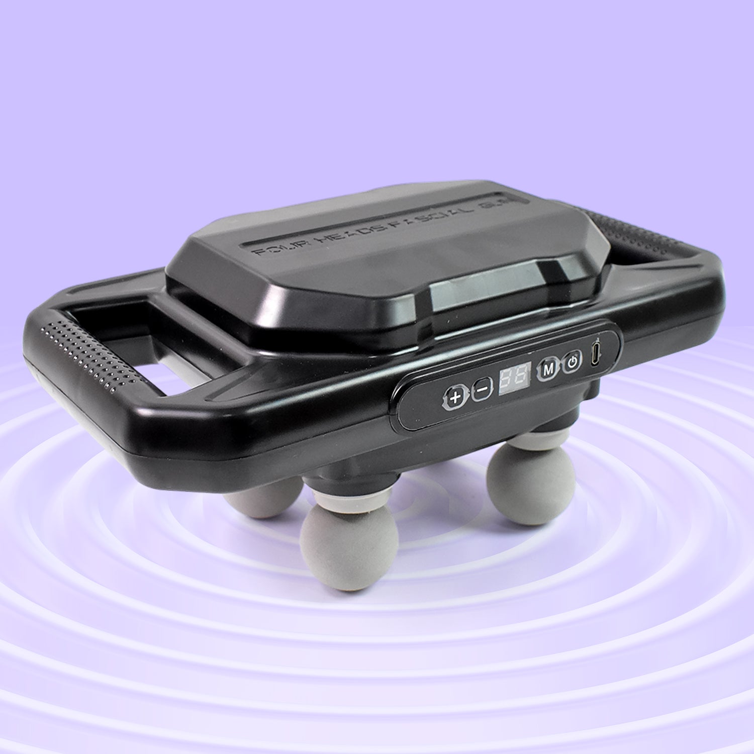 Handheld Full Body Massager 4-Head Massage Gun (1 Pc / Mix Color) Your Brand
