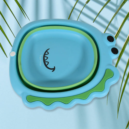 Frog Shape Wash Basin, Space Saving Multi Function Foldable Baby Wash basin Easy Clean Lightweight Thicken for Washing Face for Home (33×31Cm / 1 pc) Your Brand