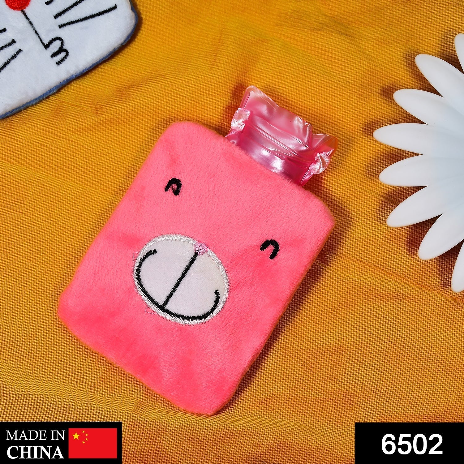Pink small Hot Water Bag with Cover for Pain Relief, Neck, Shoulder Pain and Hand, Feet Warmer, Menstrual Cramps. Your Brand