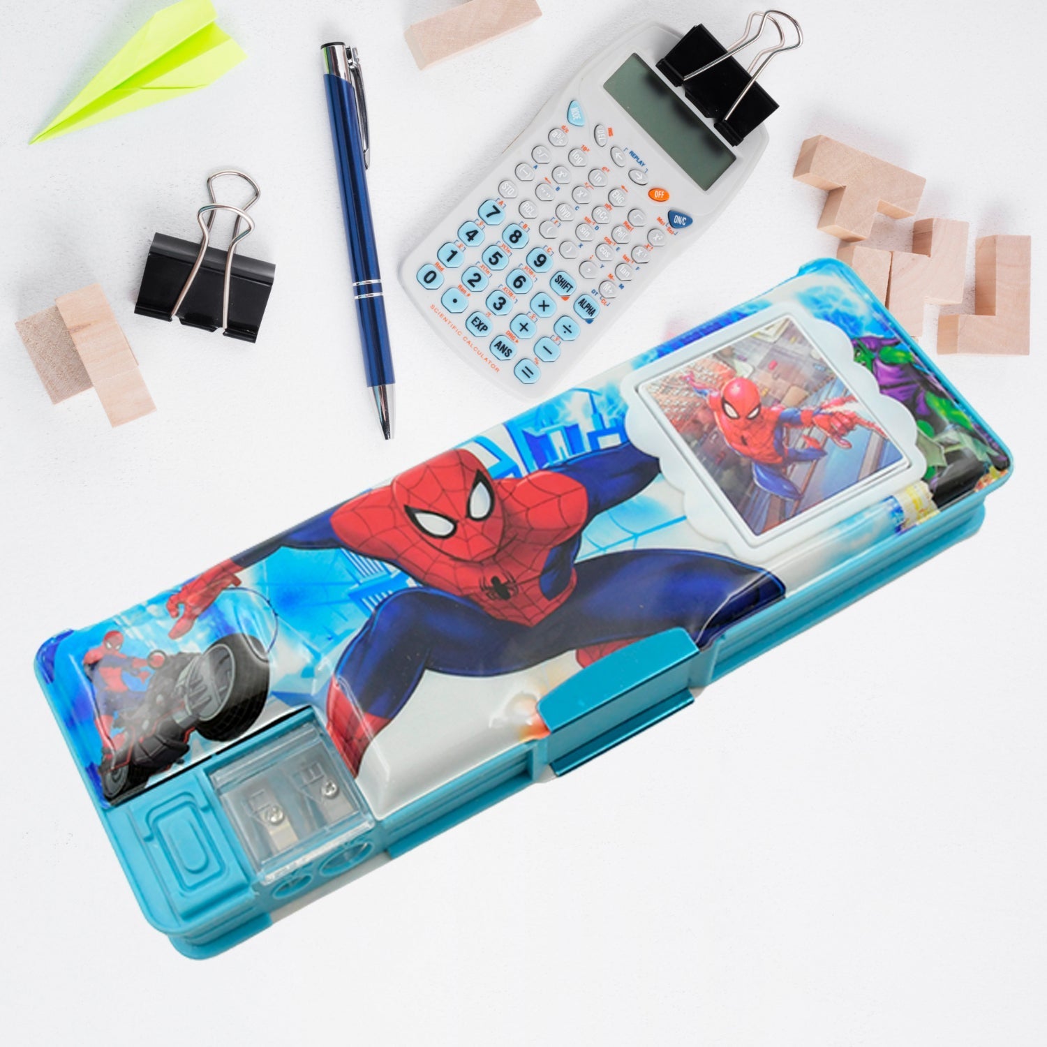 Cartoon Multi-functional Geometry Box with Calculator & Double Sharpener Your Brand