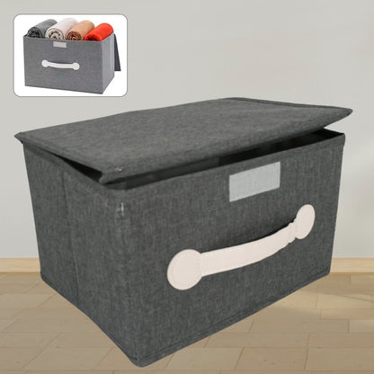 Small Foldable Storage Box With Lid And Handles, Cotton And Linen Storage Bins And Baskets Organizer For Nursery, Closet, Bedroom, Home (28×20×16 Cm / 1 pc) Your Brand