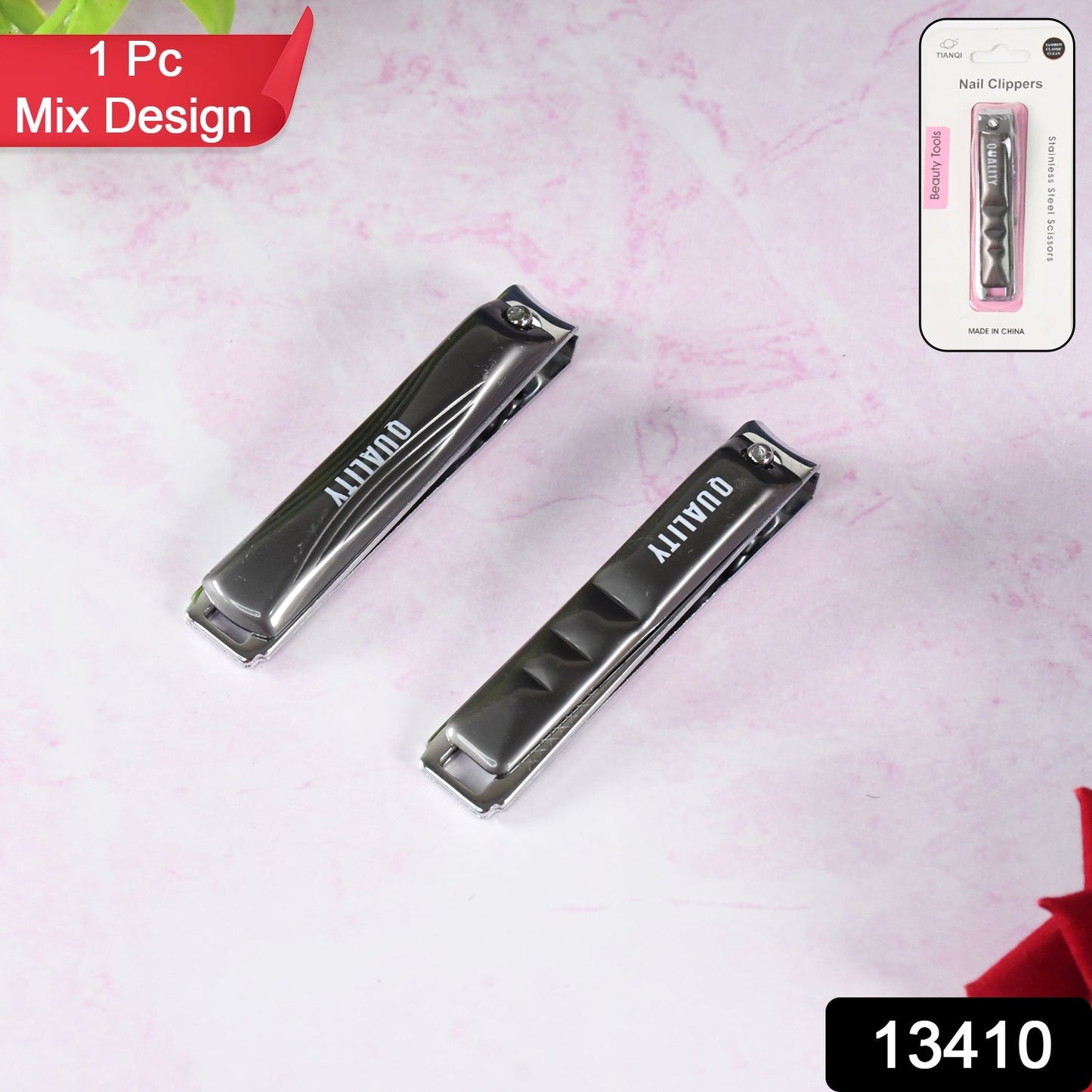 Stainless Steel Folding Portable Large Nail Clippers with Nail File (1 Pc) Your Brand