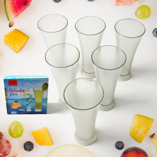 High Quality Faluda, ice cream, Juicer and Water Glasses Set of 6 Transparent, Drinking Water Glasses Stylish Glasses for Faluda, Water, Juice, Glass Set of 6 Pcs (300 ML Approx) Your Brand