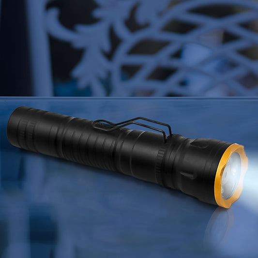 2in1 5 LED With 1 Laser Light Portable Mini Torch / Flashlight LED Powerful High Lumens Pen Light with Clip, Portable Pocket Compact Torch for Emergency A Battery operated (1 Pc / Battery not included) Your Brand