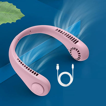 Portable Neck Fan: Holiday Hands Free Bladeless Neck Fan, 360° Cooling Hanging Fan, USB Rechargeable Personal Neck Fan, Wearable Neck Fan Suitable for Traveling Your Brand