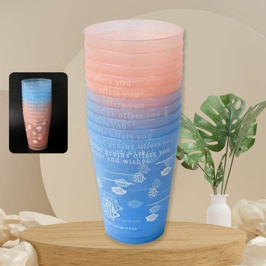 PLASTIC LIGHTWEIGHT GLASS REUSABLE DRINKING GLASS DISHWASHER SAFE BEVERAGE GLASSES FOR KITCHEN WATER GLASSES (10 Pc Set) Your Brand