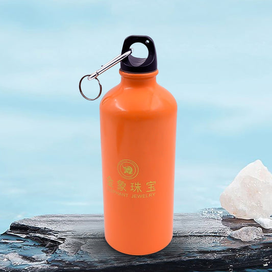 Aluminium Sports Water Bottle, 1 Pc (Capacity 400 ML Approx) Your Brand