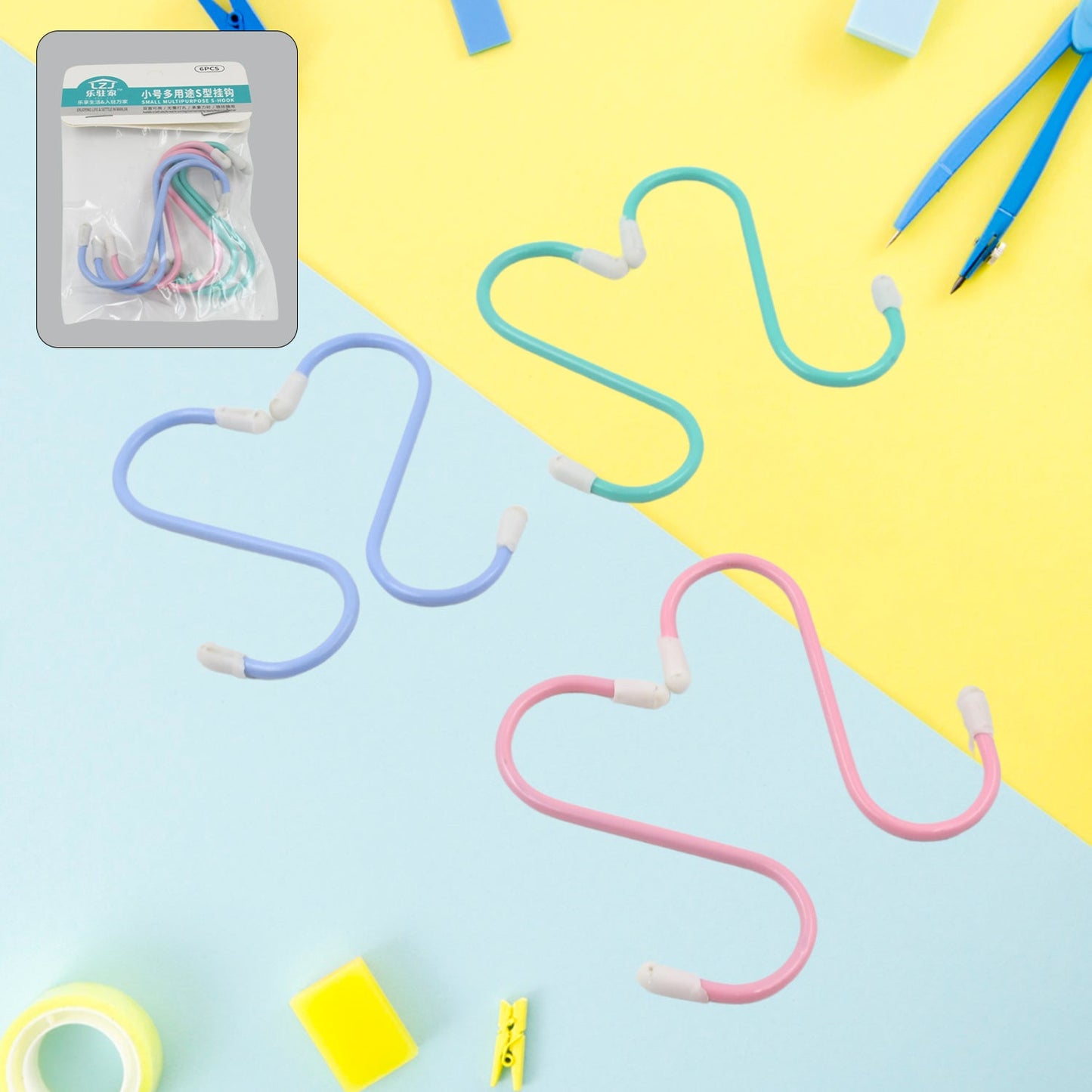 S Shape Metal Hooks for Hanging, Heavy Duty S Shaped Hooks for Hanging Clothes, Metal Hooks for Kitchen, Wardrobe, Work Shop, Bathroom, Garden, Office (6 Pcs Set) Your Brand