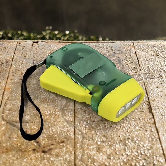 3 LED Hand Press Torch Hand Crank Flashlight Hand Pressing Flashlight Traveling Torch Light Manual Generator, Battery-Free Flashlight (1 Pc) Your Brand
