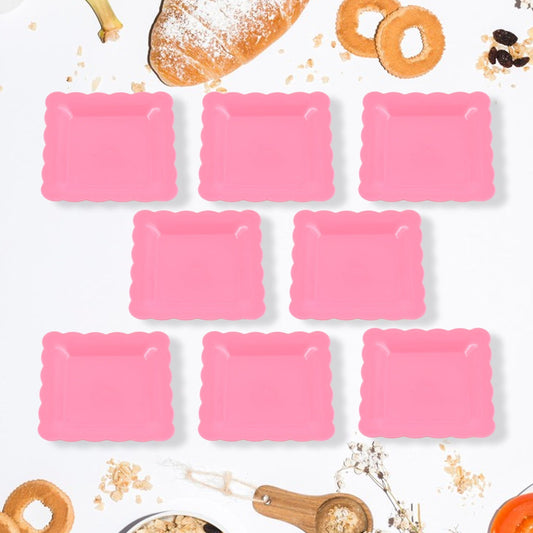 Square Plastic Dinner Plate Snacks / Breakfast, Restaurant Serving Trays Home School Coffee Hotel Kitchen Office (8 Pcs Set) Your Brand
