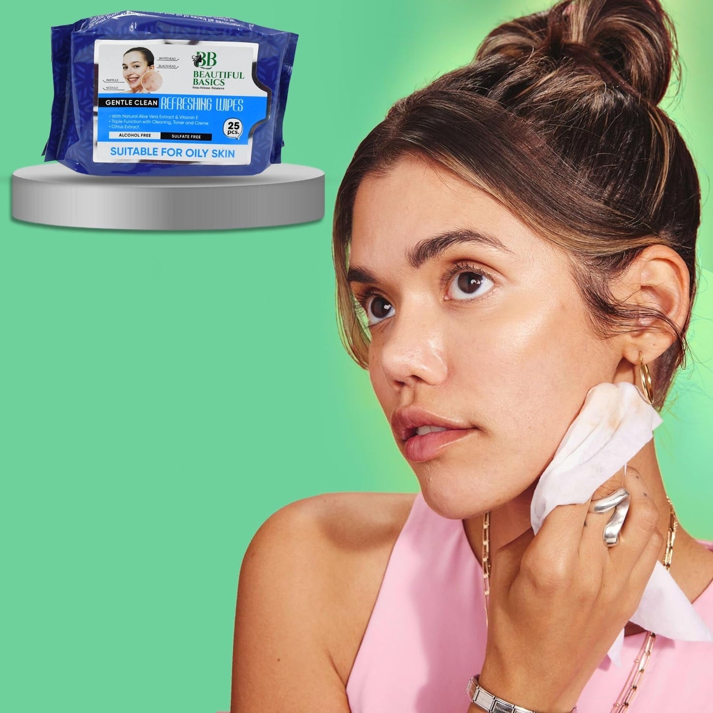 Refreshing Wet Wipes for Face | Facial Cleansing | Refreshing & Skin Hydration| Soothing for skin | pH Balance & Alcohol Free | Nourishing with Fruit extract | 25 Wipes Your Brand
