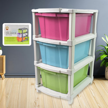 3-Layer Plastic Drawer Storage Organizer, Multi-Purpose Cabinet (1 Pc / Mix Color) Your Brand