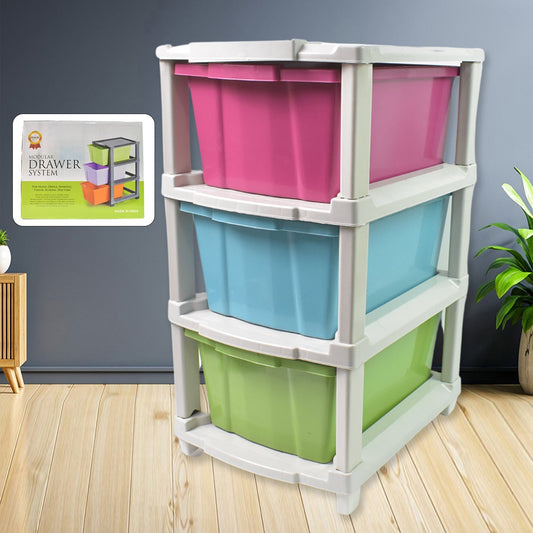 3-Layer Plastic Drawer Storage Organizer, Multi-Purpose Cabinet (1 Pc / Mix Color) Your Brand