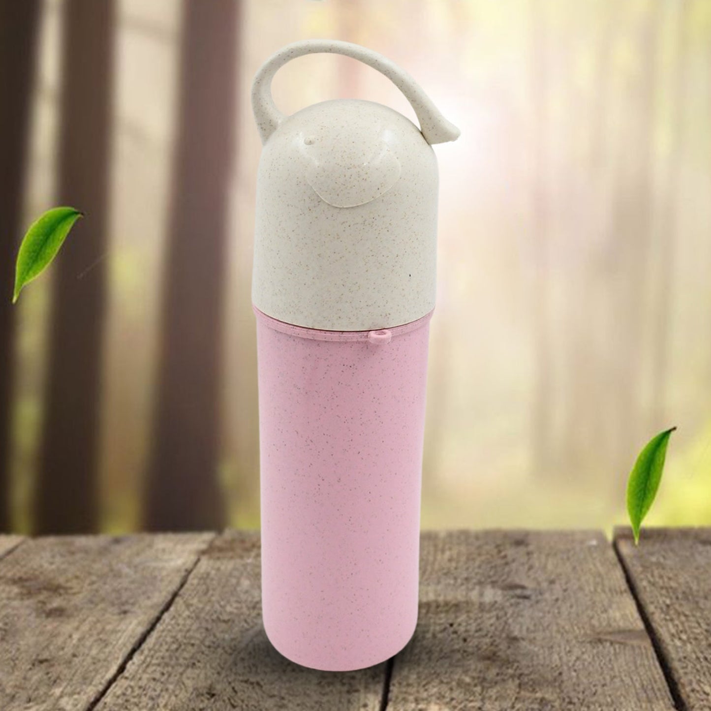 Travel Coffee Cup Portable Water Bottle Wheat Straw Coffee Tea Mug Coffee Mug with Lids & Handle for Coffee Tea Portable for School (300 ML Approx) Your Brand