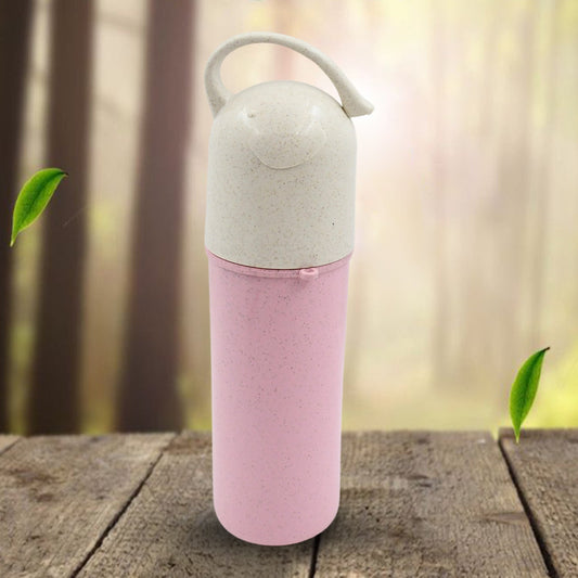 Travel Coffee Cup Portable Water Bottle Wheat Straw Coffee Tea Mug Coffee Mug with Lids & Handle for Coffee Tea Portable for School (300 ML Approx) Your Brand