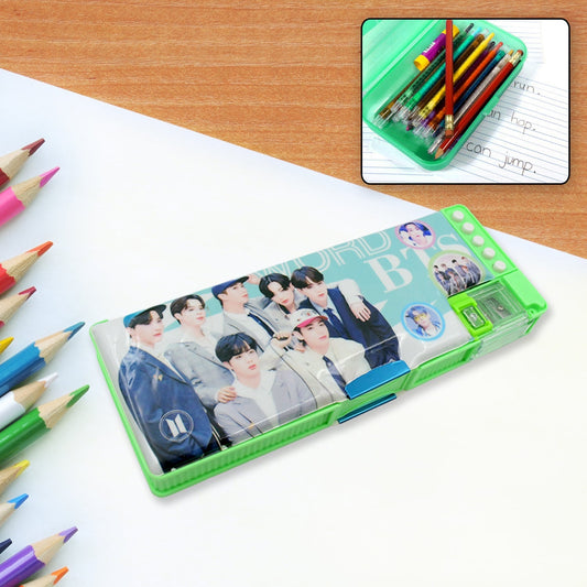 Multipurpose Compass Box (2 Compartments): Cartoon Pencil Case for Kids Your Brand
