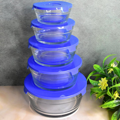 Modern Glass Bowl Set Mixing / Storage Bowls with Lids (5 Pcs Set) Your Brand
