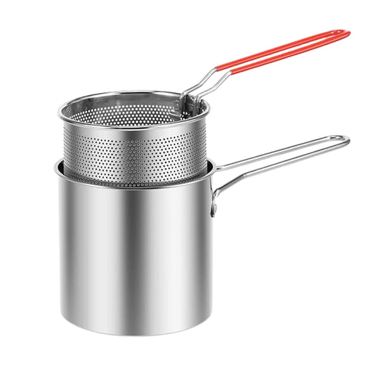 Small Deep Frying Pot With Strainer Basket (2 Pc Set) Your Brand