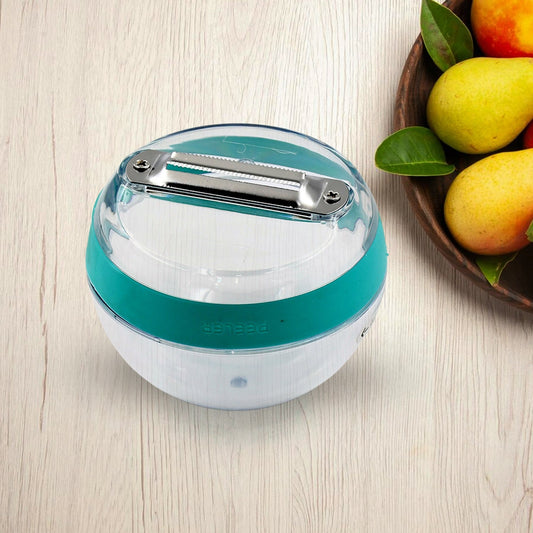 Multifunctional Round Shape Peeler with Container Removable and Washable Storage Type Vegetable Fruit Peeler for Kitchen (1 Pc / Mix Color) Your Brand