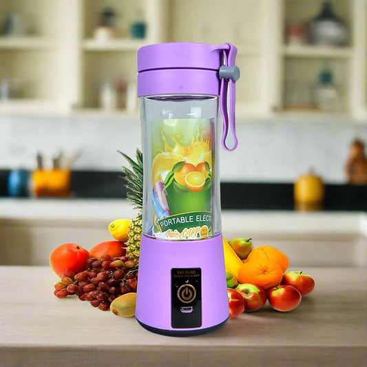Portable Electric USB Juice Maker Juicer Bottle Blender, Grinder Mixer, 4 Blades Rechargeable Bottle (380 ML / Mix Color) Your Brand